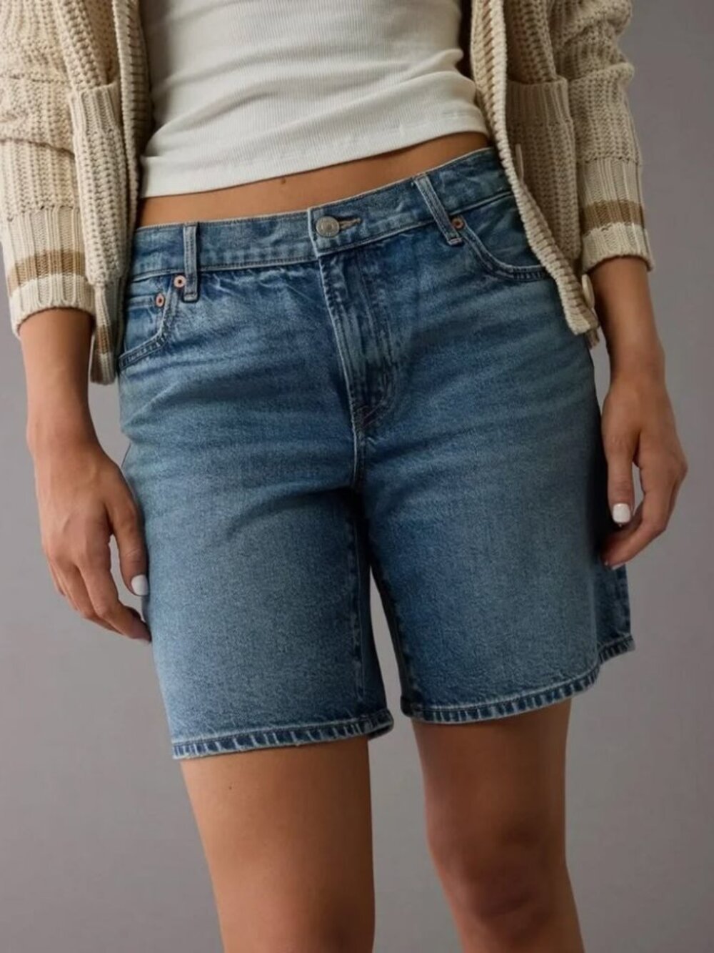 American Eagle Women's Perfect Bermuda Jean Denim Shorts Size 12